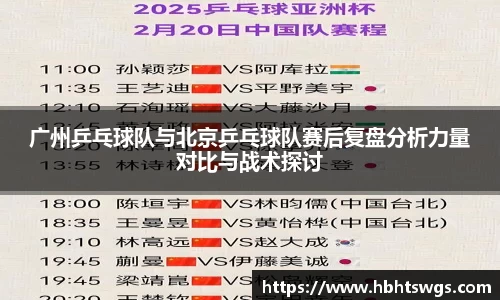 广州乒乓球队与北京乒乓球队赛后复盘分析力量对比与战术探讨